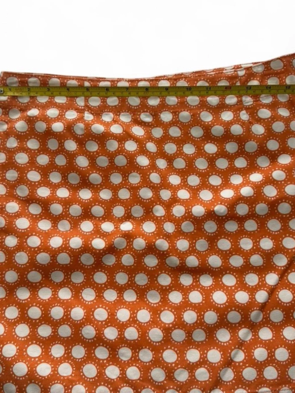 Garnet Hill Orange Polka Dot Mini Skirt Retro Mod Y2K Size 10 100% cotton Whimsy